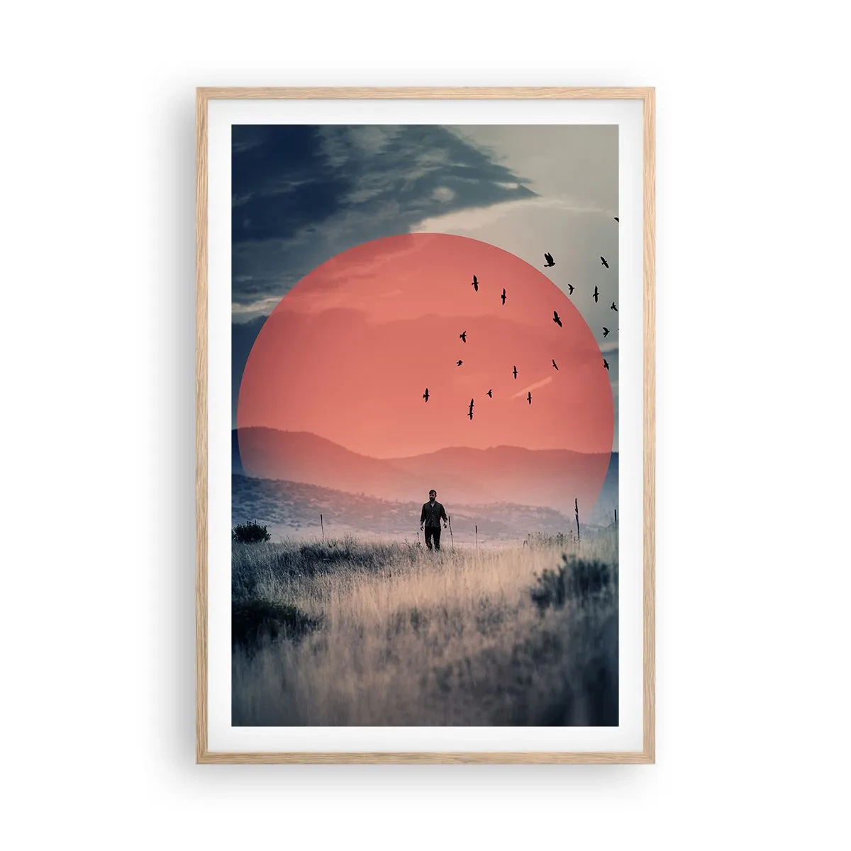 Affiche dans un chêne clair - Poster - Dans ses éléments - 61x91 cm