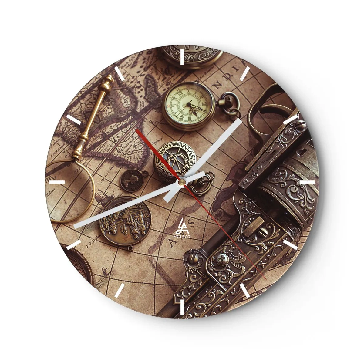 Horloge murale - Pendule murale - L'aventure appelle - 40x40 cm