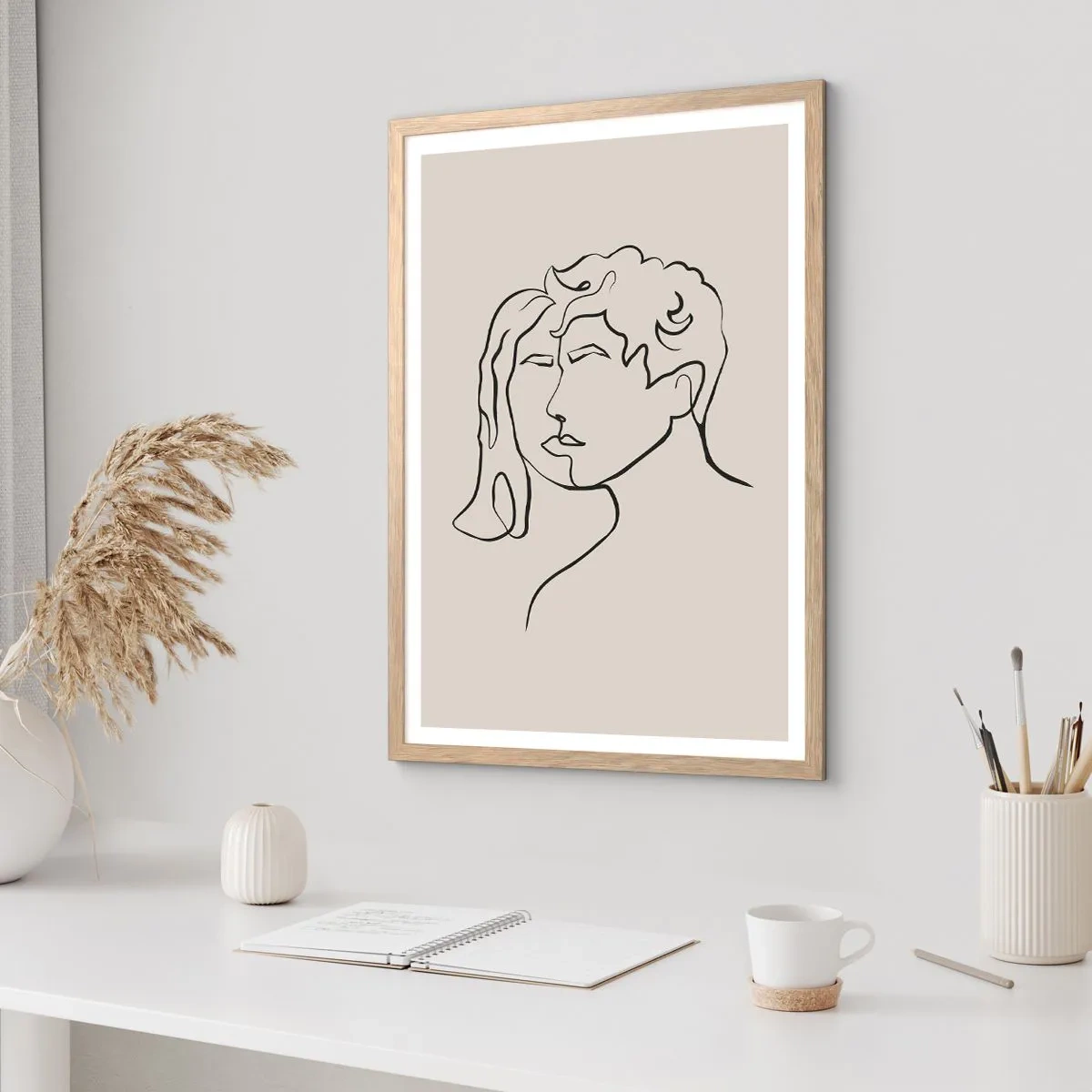 Affiche dans un chêne clair - Poster - Et l'unité est apparue - 30x40 cm