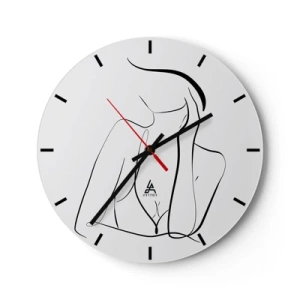 Horloge murale - Pendule murale - Contour minimaliste d'une silhouette féminine - 30x30cm - Sur les vague d'un rêve - Décoration murale moderne pour le salon, la cuisine et la chambre ARTTOR