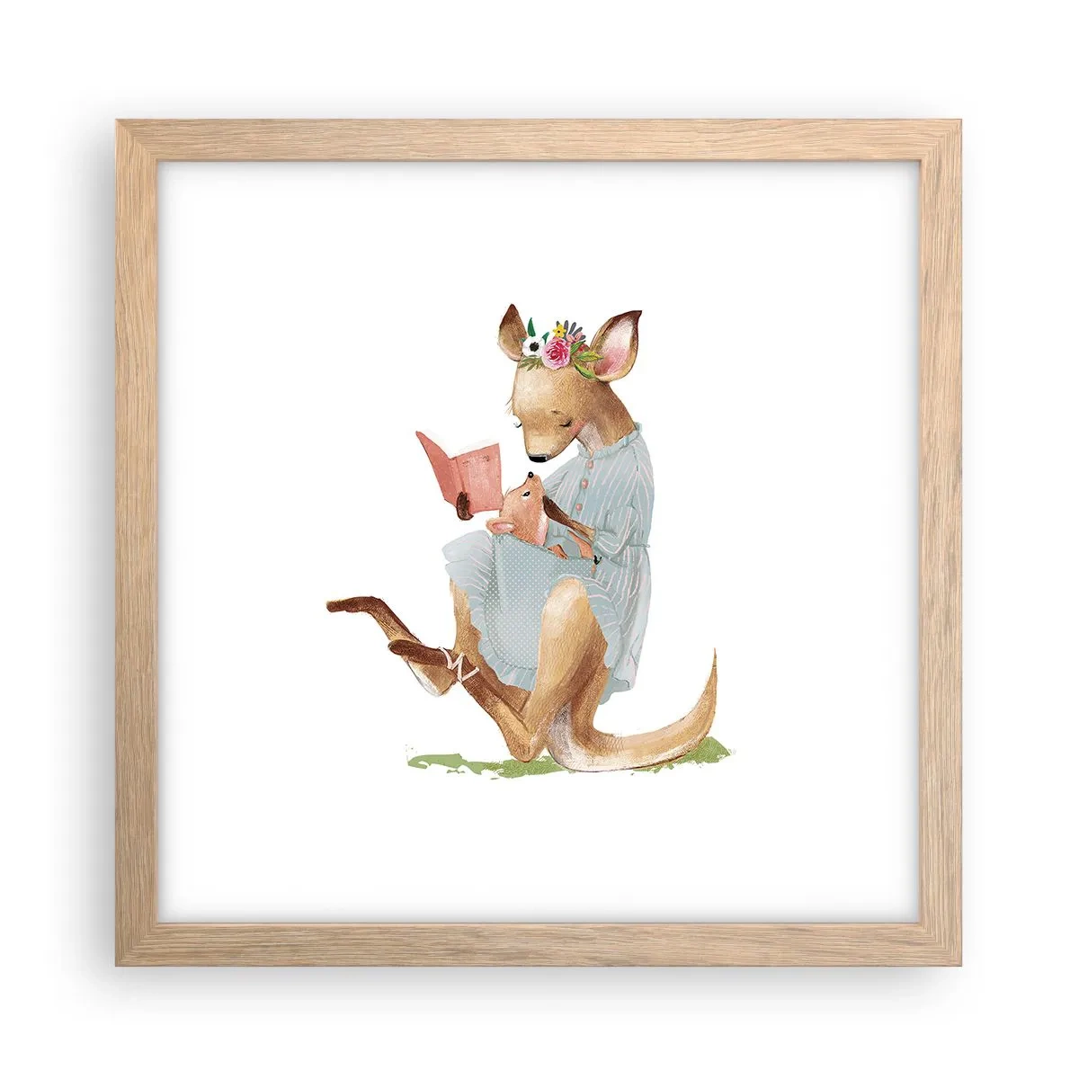 Affiche dans un chêne clair - Poster - Lis-moi maman - 30x30 cm