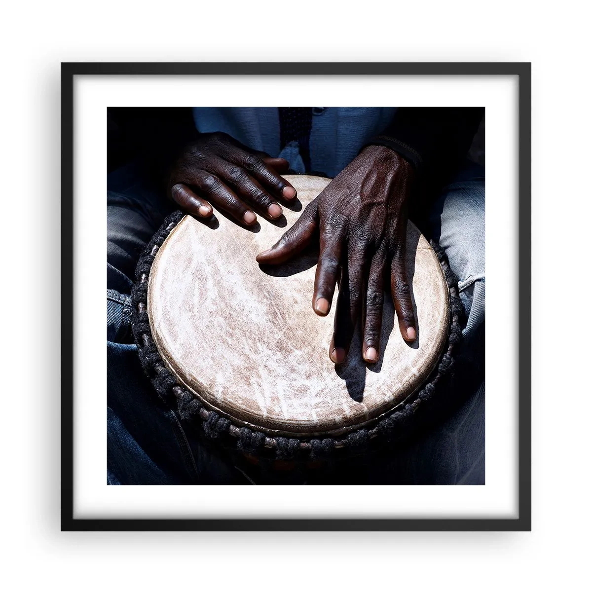 Affiche dans un cadre noir - Poster - Vis à son rythme - 50x50 cm