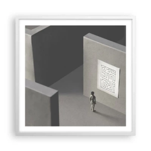 Affiche dans un cadre blanc - Poster - Mais où suis-je? - 60x60 cm