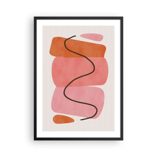 Affiche dans un cadre noir - Poster - Composition abstraite de formes géométriques - 50x70cm - mouvement doux des formes - Décoration murale moderne pour le salon et la chambre ARTTOR