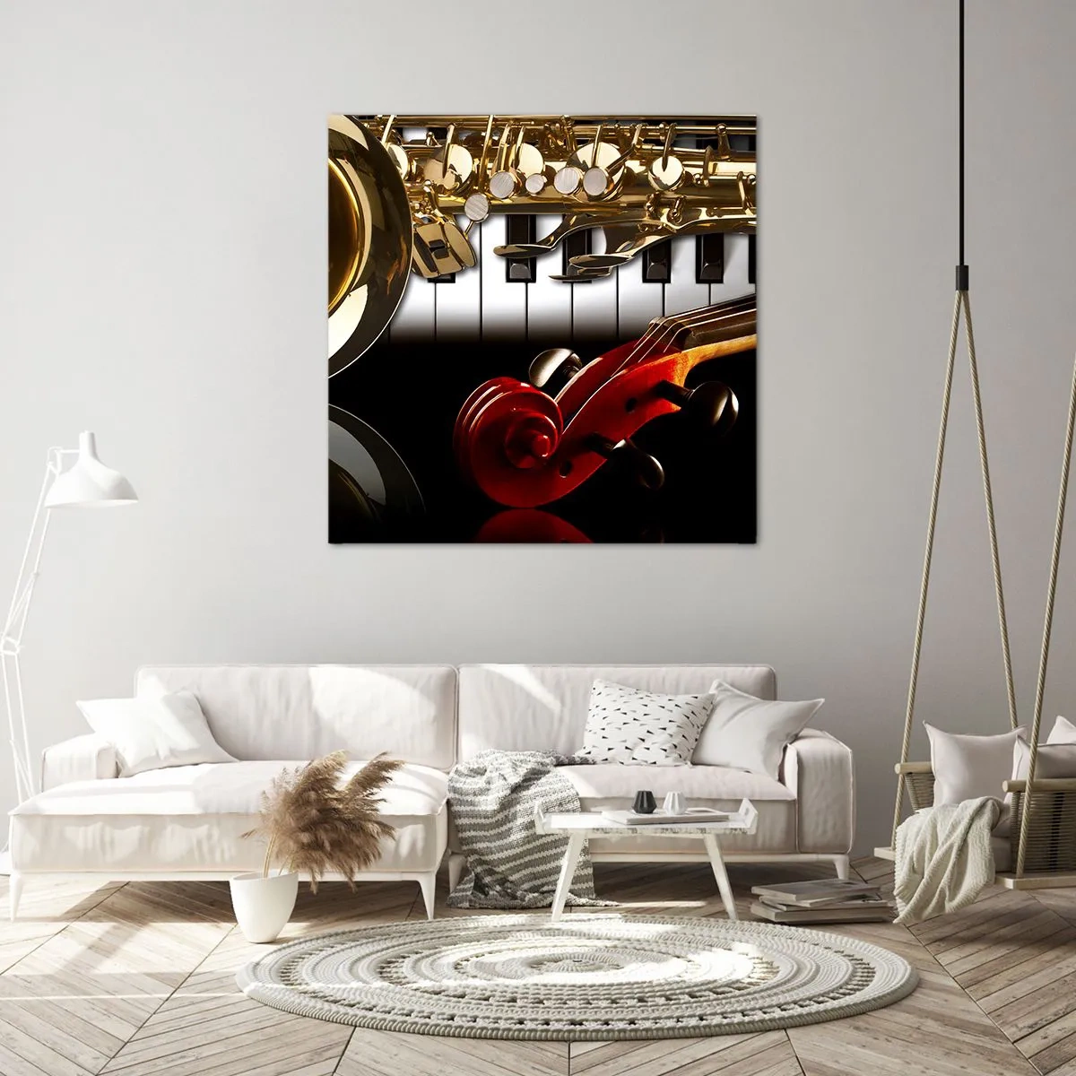 Impression sur toile - Image sur toile - Tôle, bois et ivoire - 40x40 cm