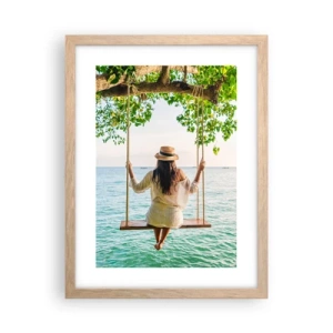 Affiche dans un chêne clair - Poster - La vie est belle - 30x40 cm