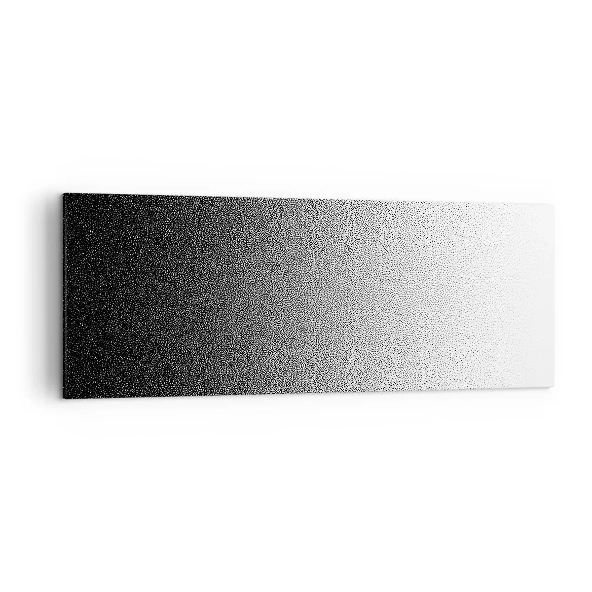 Impression sur toile - Image sur toile - Dégradé minimaliste noir et blanc en pointillé - 140x50cm - Du coté de la lumière - Décoration murale moderne pour le salon et la chambre ARTTOR