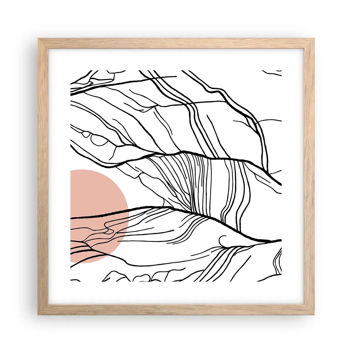 Affiche dans un chêne clair - Poster - Dans un réseau de brindilles - 40x40 cm