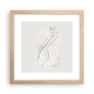 Affiche dans un chêne clair - Poster - Trompe l'oeil - 30x30 cm