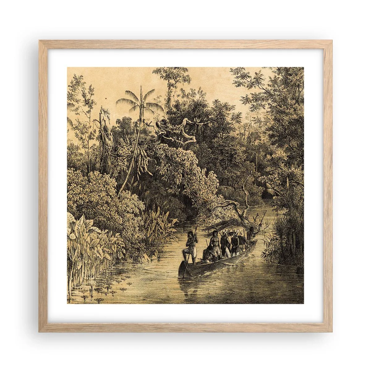 Affiche dans un chêne clair - Poster - Expédition à la source - 50x50 cm