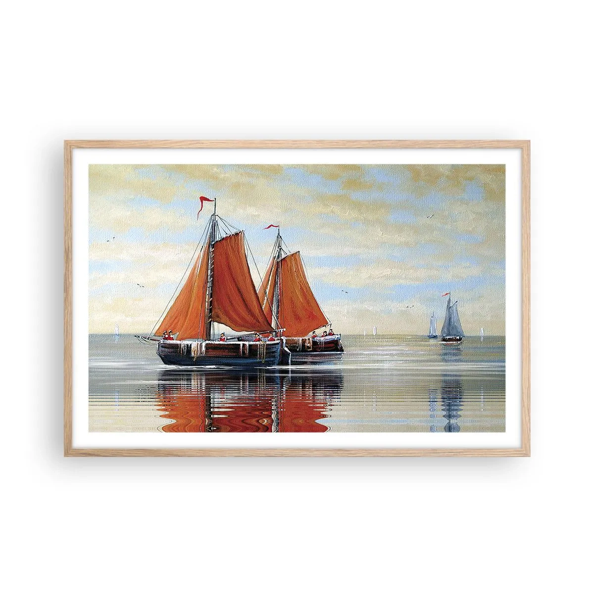 Affiche dans un chêne clair - Poster - He, navigue, marin - 91x61 cm