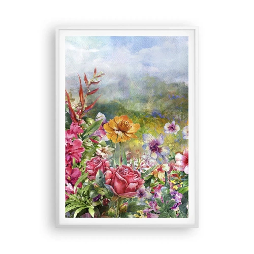 Affiche dans un cadre blanc - Poster - Un jardin devenu fou - 70x100 cm