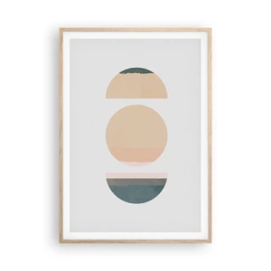 Affiche dans un chêne clair - Poster - Cercles après cercles - 70x100 cm