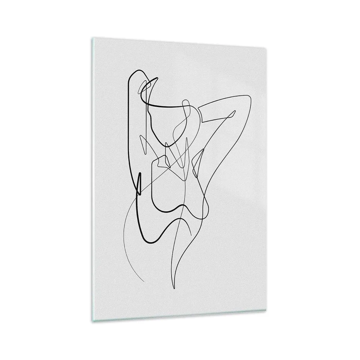Impression sur verre - Image sur verre - Contour minimaliste d'une silhouette féminine - 80x120cm - Vraiment, tu es comme ça... - Décoration murale moderne pour le salon et la chambre ARTTOR
