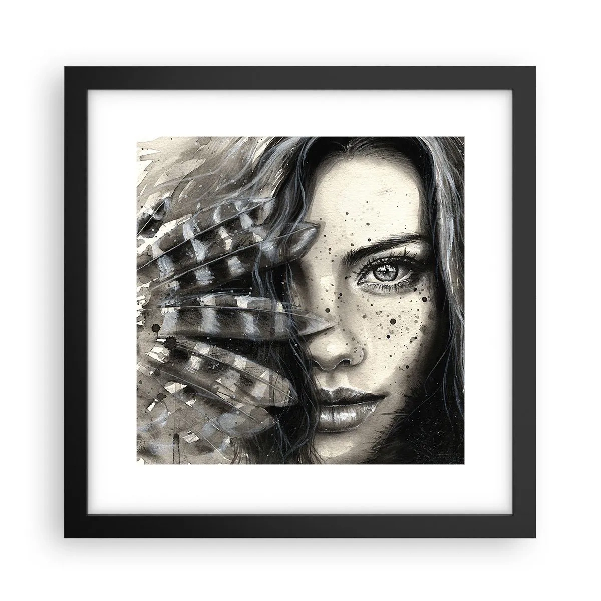 Affiche dans un cadre noir - Poster - Beauté sauvage - 30x30 cm