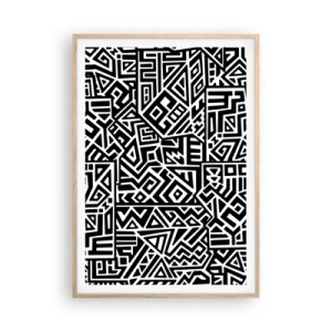 Affiche dans un chêne clair - Poster - Composition précolombienne - 70x100 cm