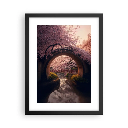 Affiche dans un cadre noir - Poster - Printemps japonais - 30x40 cm