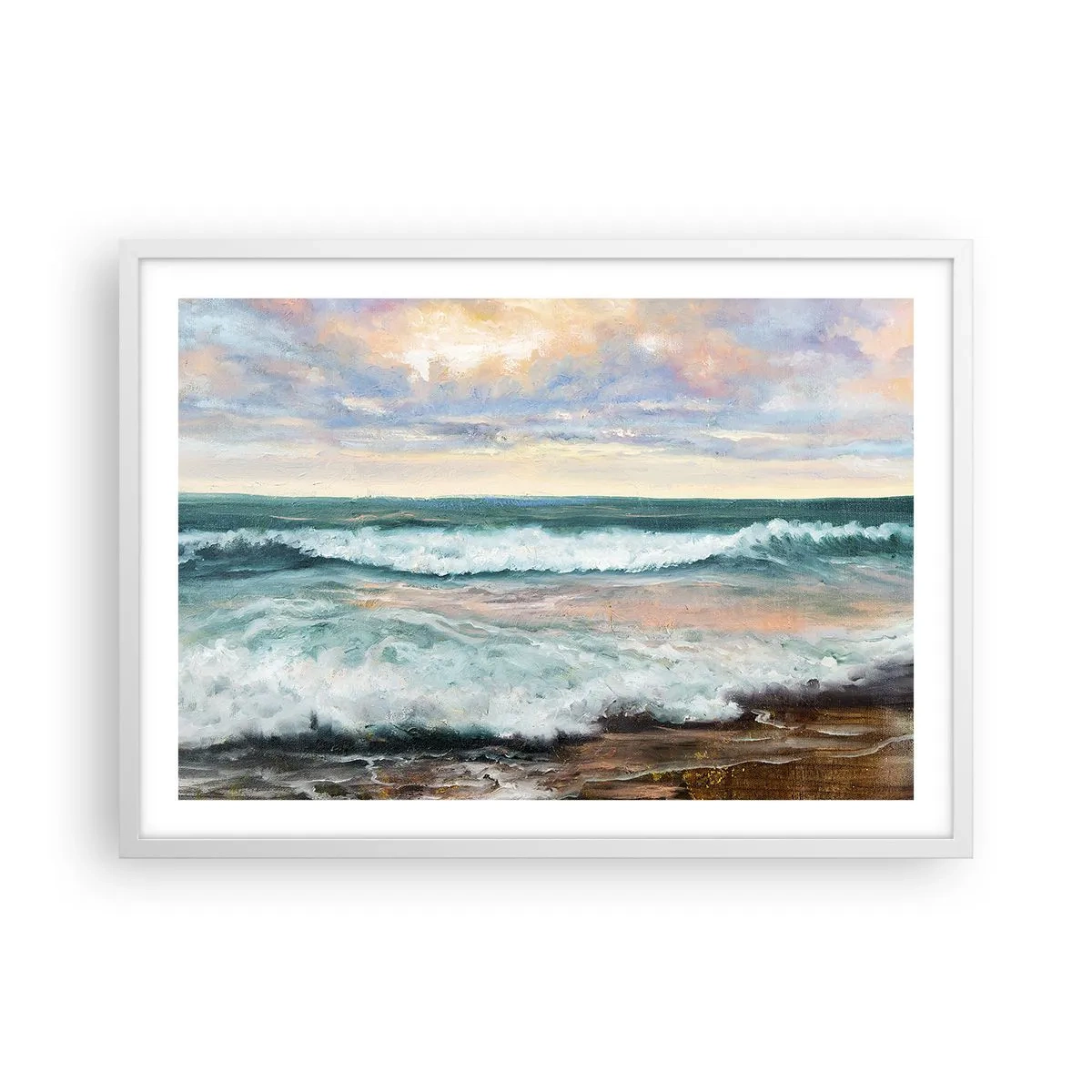 Affiche dans un cadre blanc - Poster - Ici tu adouciras ton âme - 70x50 cm