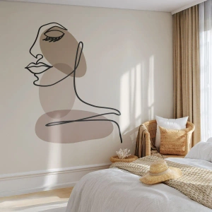 Papier Peint Photo Premium Sand - S'écouter - Abstraction, Visage de femme, Graphique - 200x140 cm