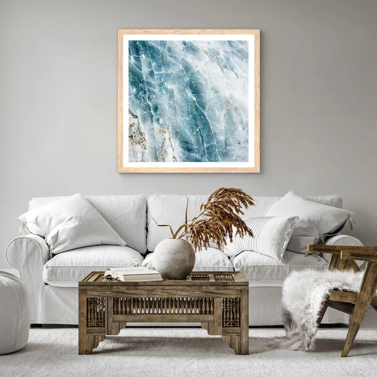 Affiche dans un chêne clair - Poster - Monde de glace - 40x40 cm