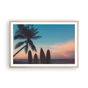 Affiche dans un chêne clair - Poster - Demain sera amusant aussi - 91x61 cm