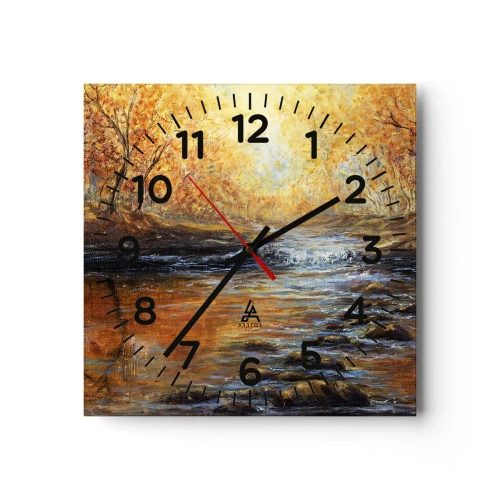 Horloge murale - Pendule murale - Le ruisseau d'or - 40x40 cm