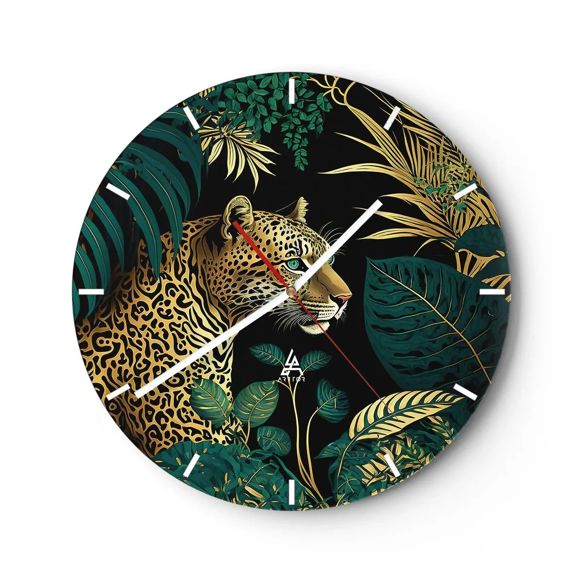Horloge murale - Pendule murale - Un hôte dans la jungle - 40x40 cm