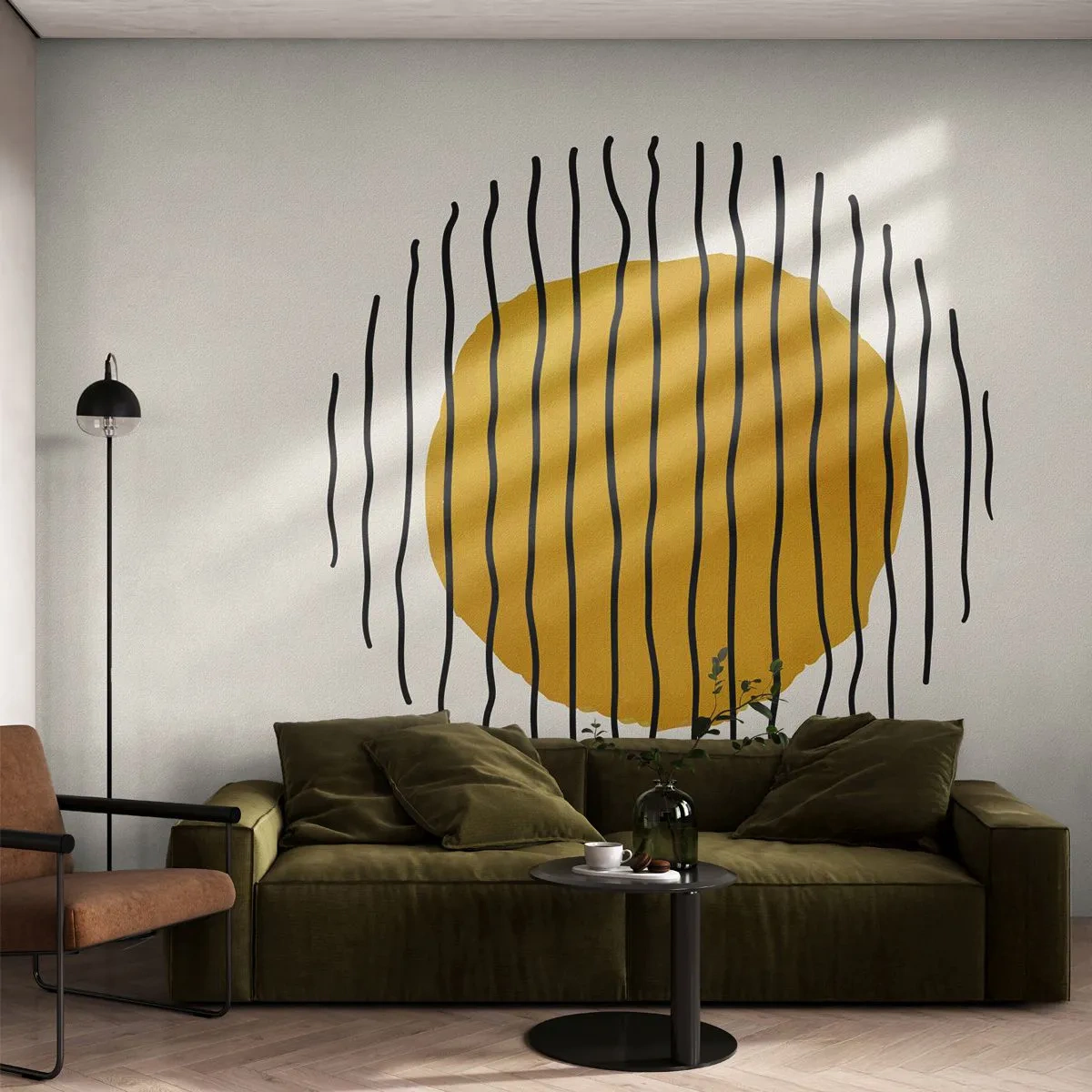 Papier Peint Autocollant Deluxe Sticker - Abstraction tremblante de chaleur - Abstraction, Morceau, Minimalisme - 250x175 cm