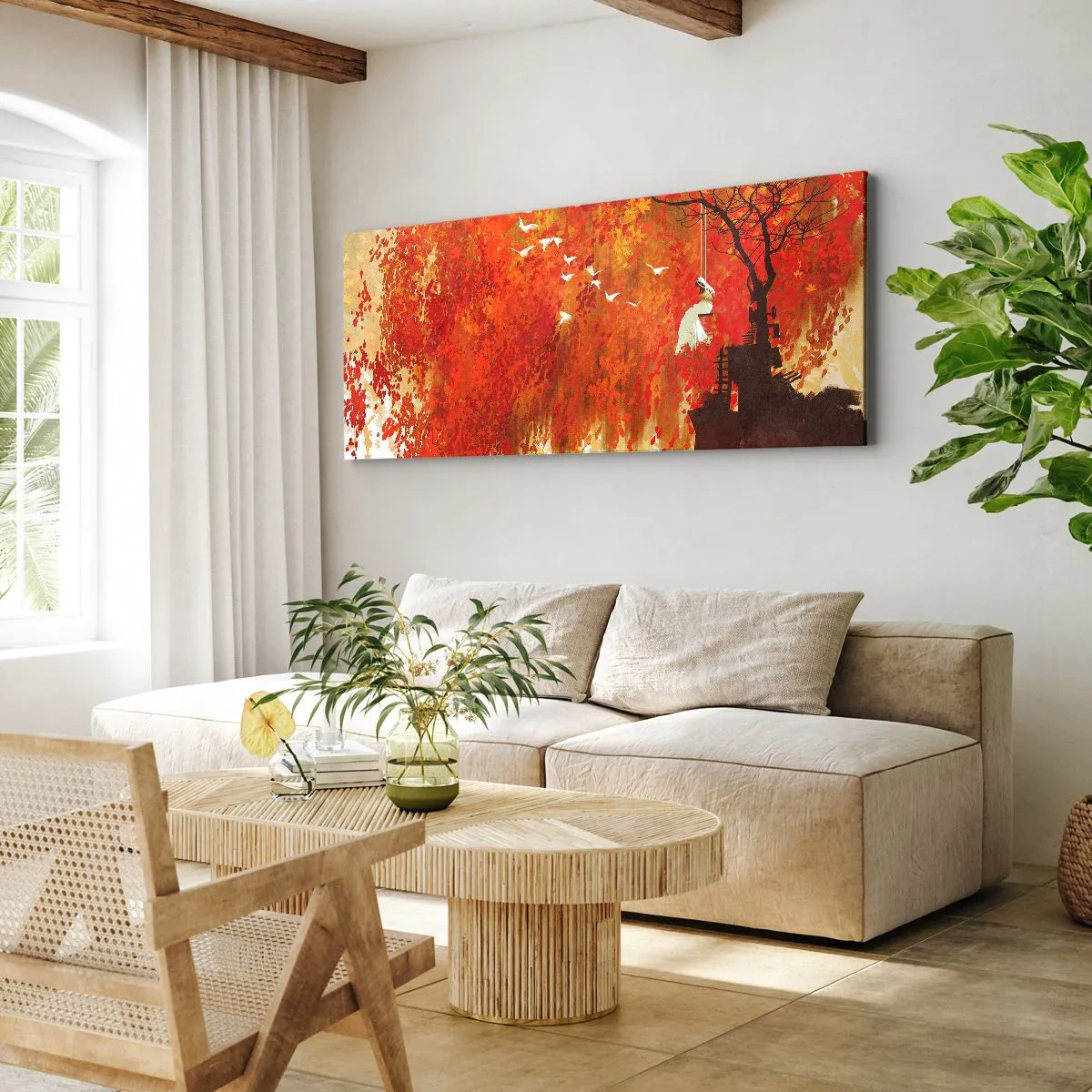 Impression sur toile - Image sur toile - S'envolera-t-il avec eux ? - 100x40 cm