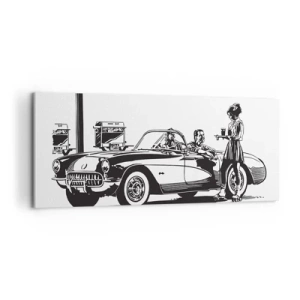 Impression sur toile - Image sur toile - 60's - Amérique insouciante - 100x40 cm