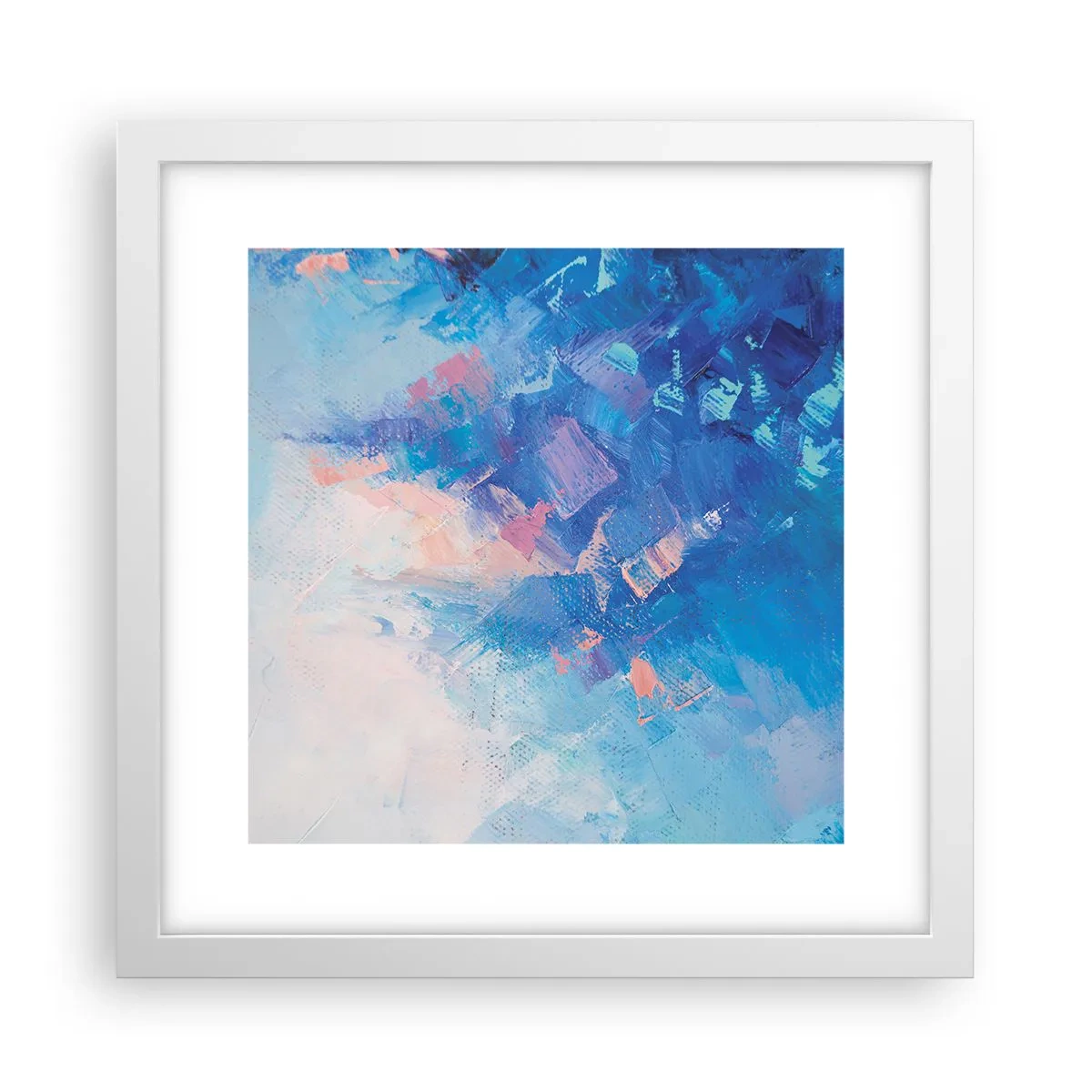 Affiche dans un cadre blanc - Poster - Abstraction hivernale - 30x30 cm