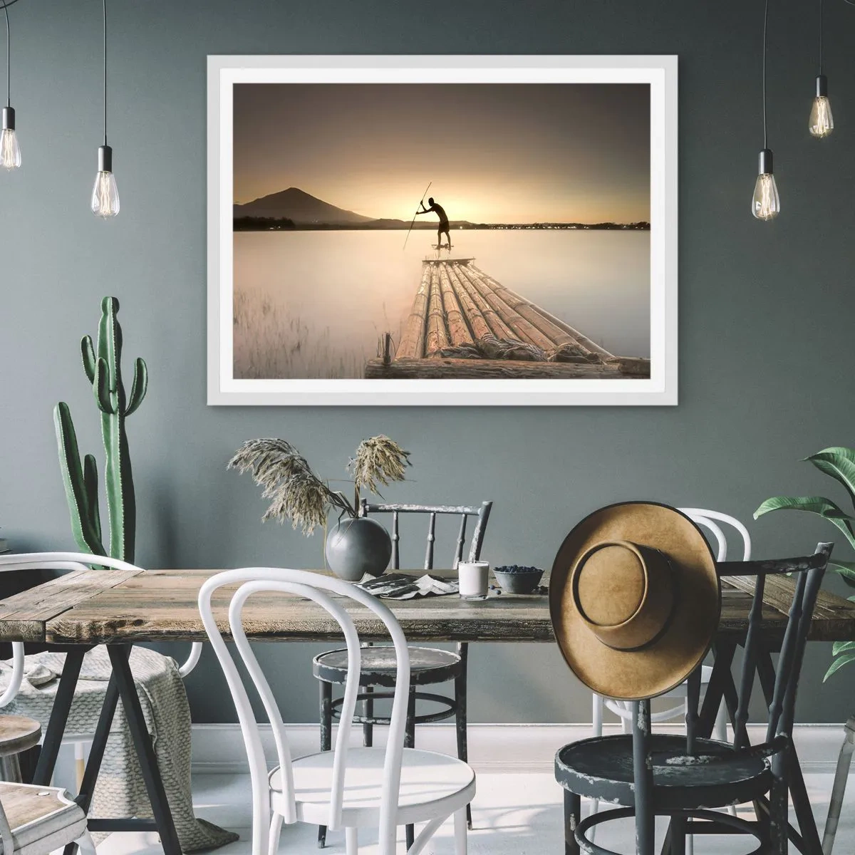 Affiche dans un cadre blanc - Poster - Avant la fin du jour - 70x50 cm