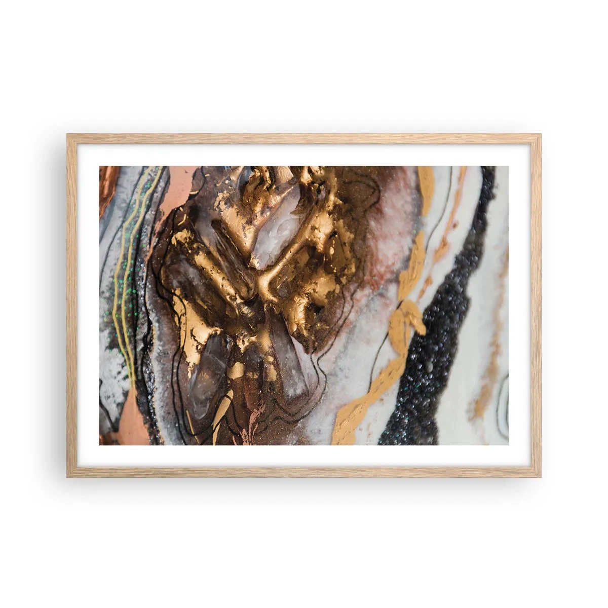 Affiche dans un chêne clair - Poster - Élément de la terre - 70x50 cm