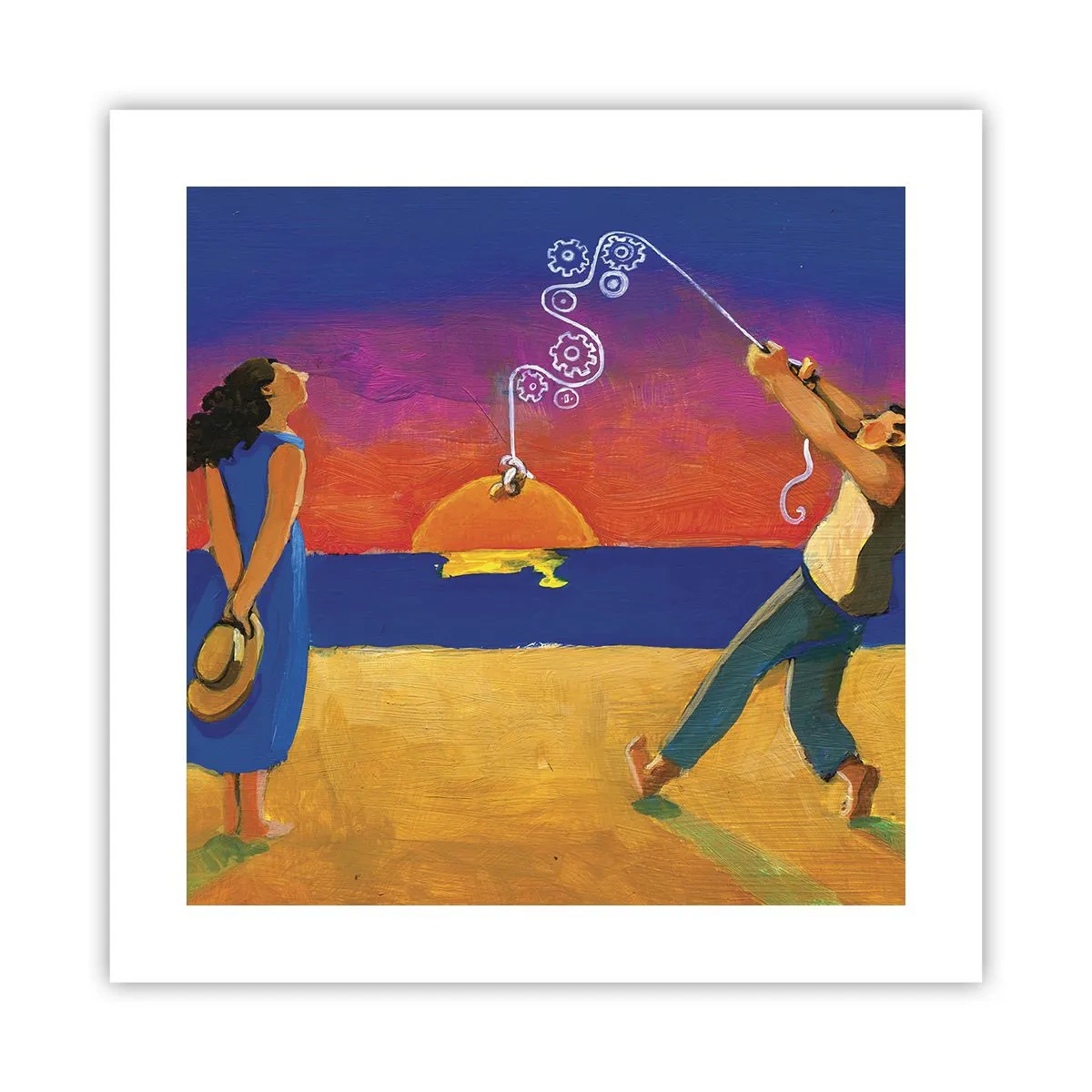 Affiche - Poster - Plus qu'une étoile dans le ciel - 40x40 cm