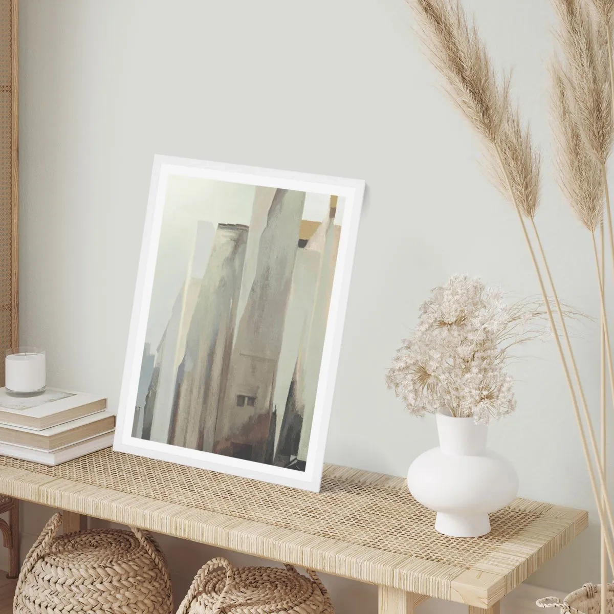 Affiche dans un cadre blanc - Poster - Rêve de la ville - 50x70 cm