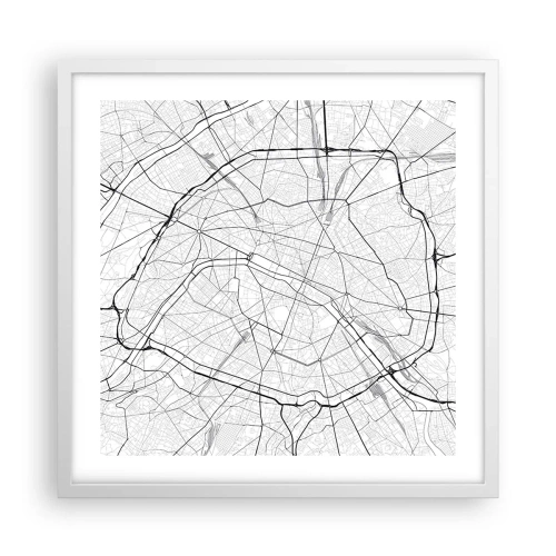Affiche dans un cadre blanc - Poster - Fleur de Paris - 50x50 cm