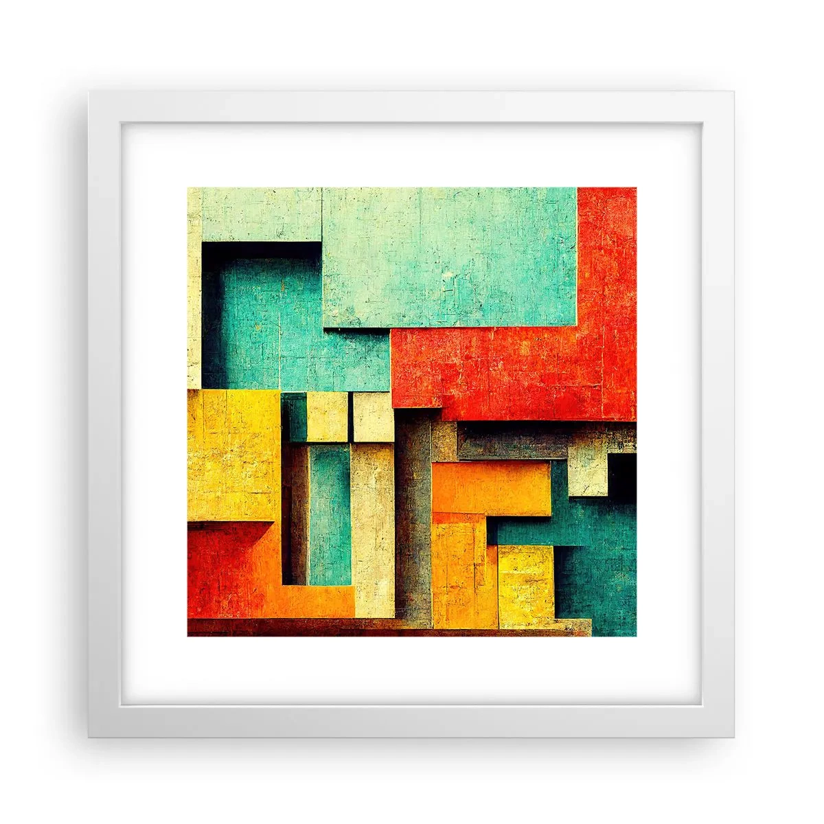 Affiche dans un cadre blanc - Poster - Festival des angles droits - 30x30 cm