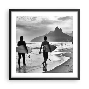 Affiche dans un cadre noir - Poster - Samba sur une vague - 50x50 cm