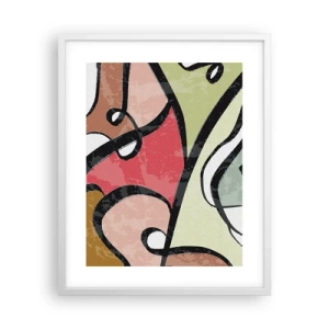 Affiche dans un cadre blanc - Poster - Pirouettes parmi les couleurs - 40x50 cm