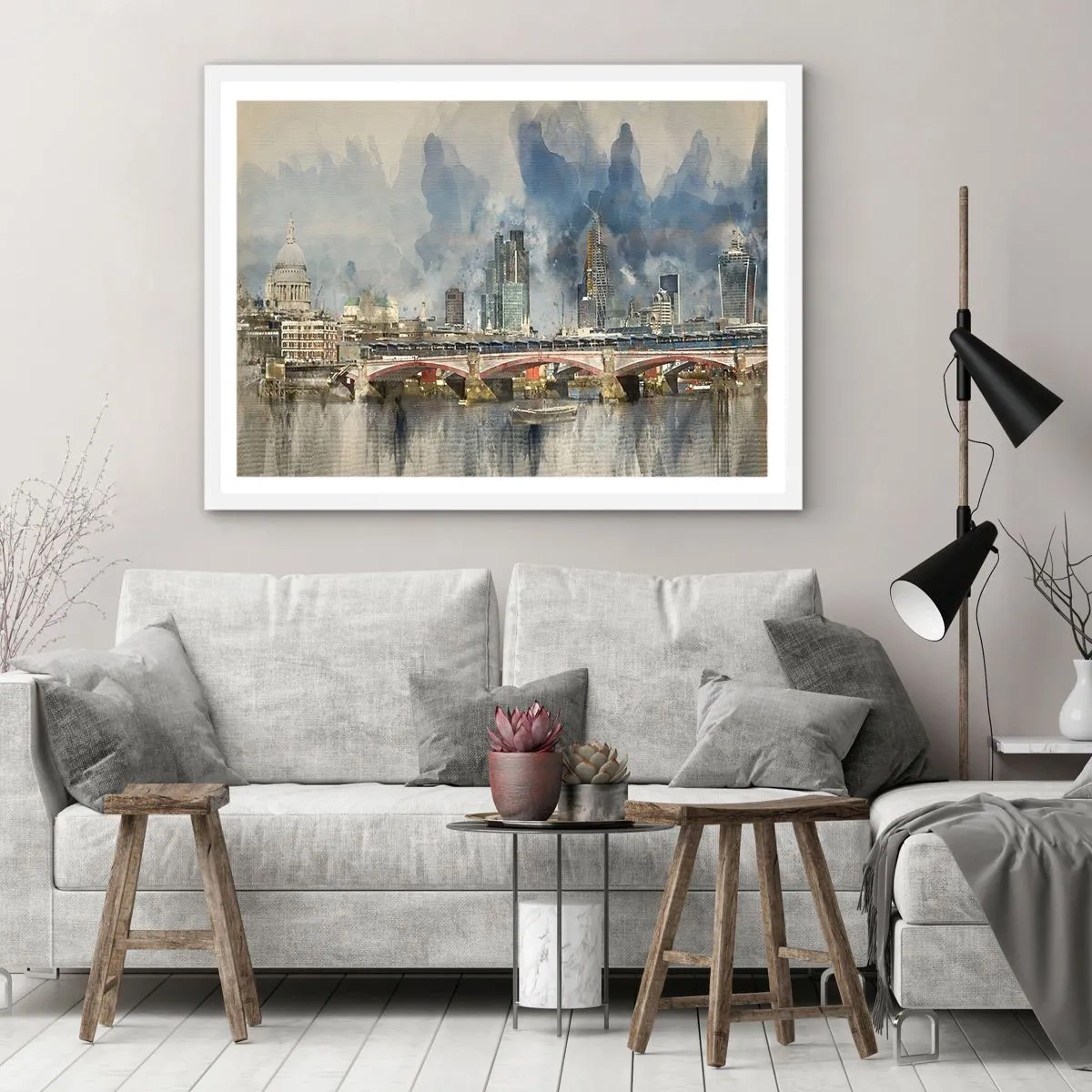 Affiche dans un cadre blanc - Poster - Londres dans toute sa splendeur - 50x40 cm
