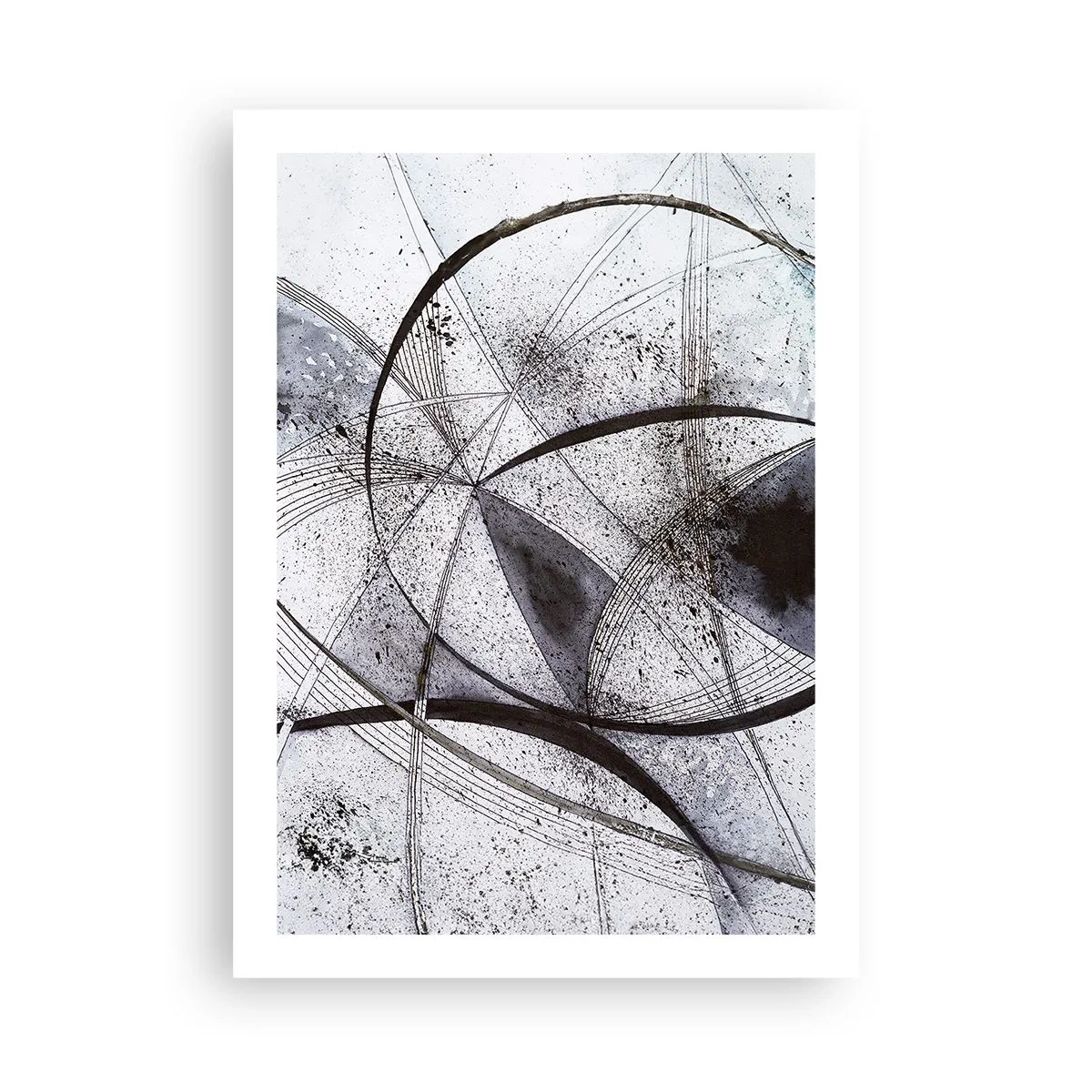 Affiche - Poster - Composition abstraite de lignes et de cercles géométriques - 50x70cm - Fantaisie futuriste - Décoration murale moderne pour le salon et la chambre ARTTOR