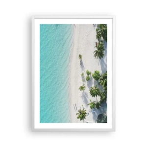 Affiche dans un cadre blanc - Poster - Vacances au paradis - 50x70 cm
