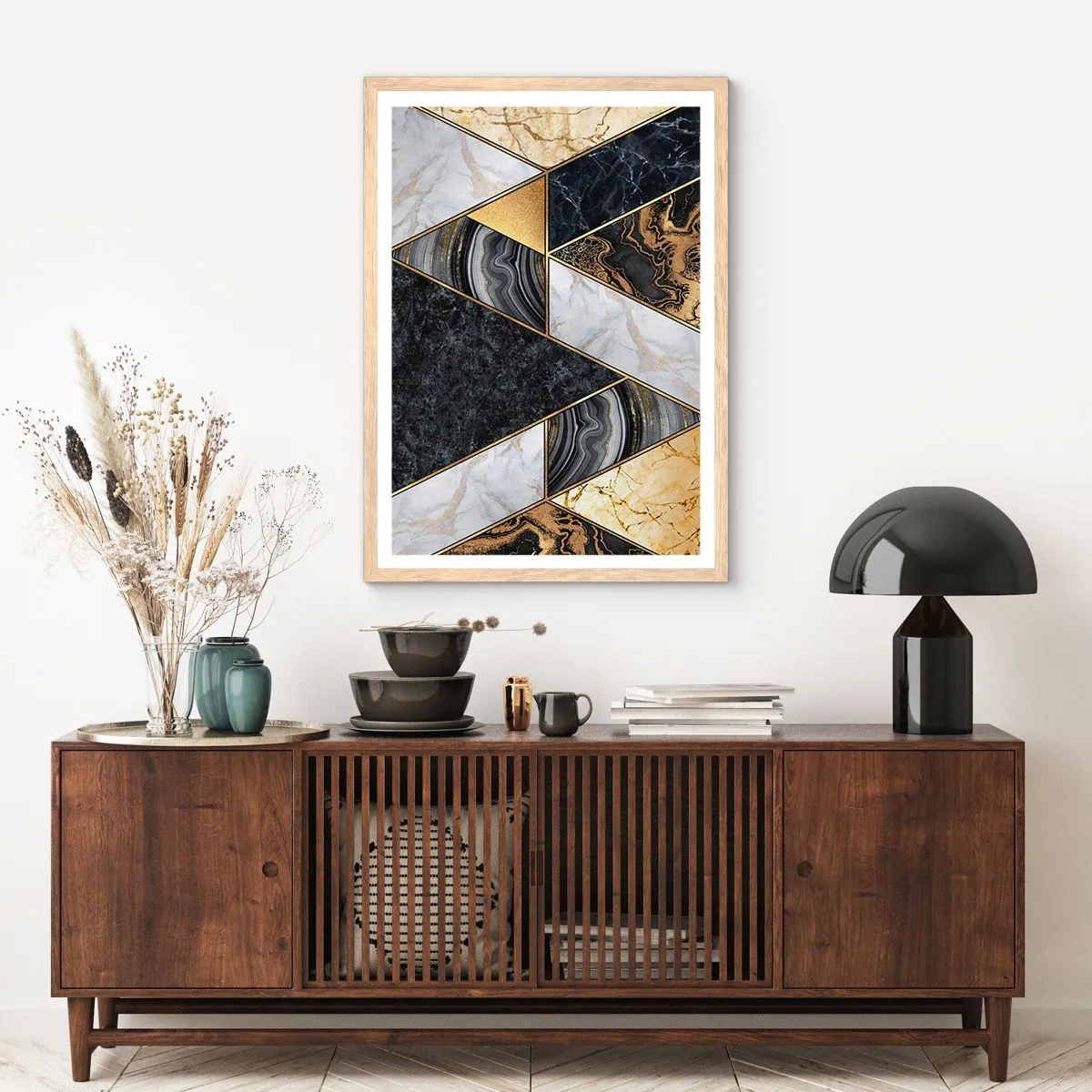 Affiche dans un chêne clair - Poster - Pierre après pierre - 70x100 cm