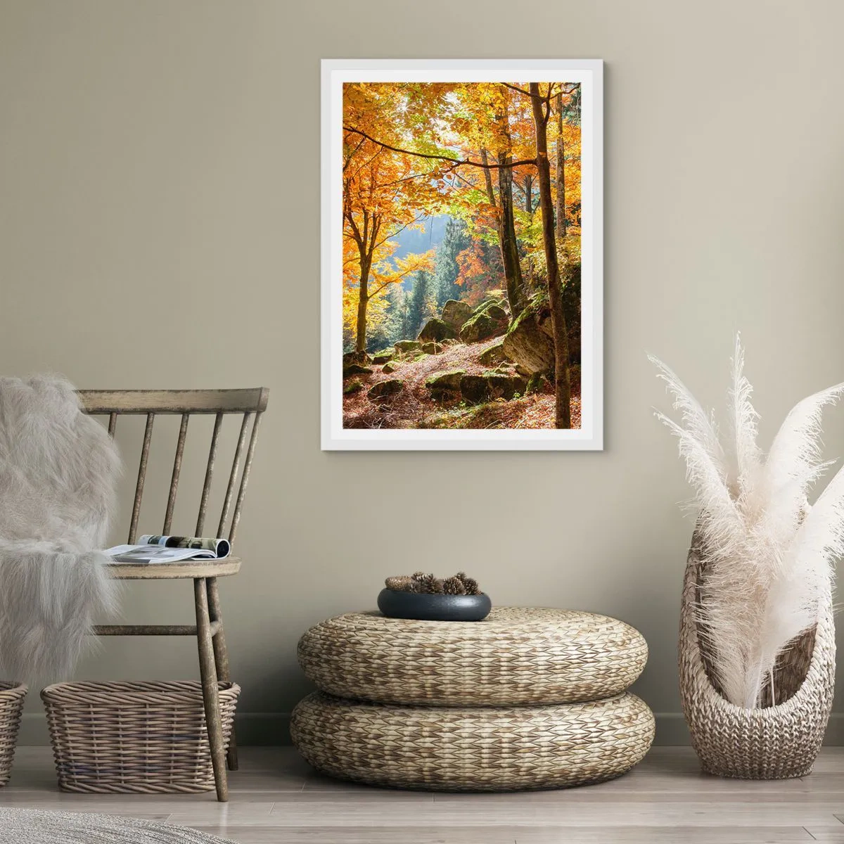 Affiche dans un cadre blanc - Poster - Il est temps de se détendre - 40x50 cm