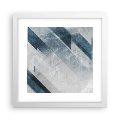 Affiche dans un cadre blanc - Poster - Composition spatiale - mouvement gris - 30x30 cm