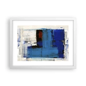 Affiche dans un cadre blanc - Poster - Secret de bleu - 40x30 cm