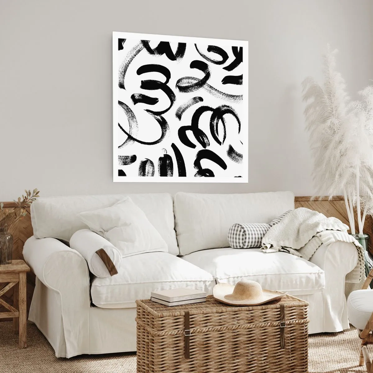 Affiche - Poster - Noir sur blanc - 50x50 cm
