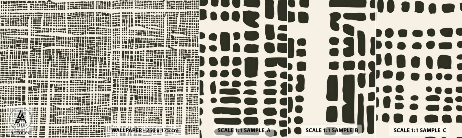 Échantillon De Papier Peint Standard Eco - Composition tissée - Abstraction, Graphique, Morceau - 100x30 cm