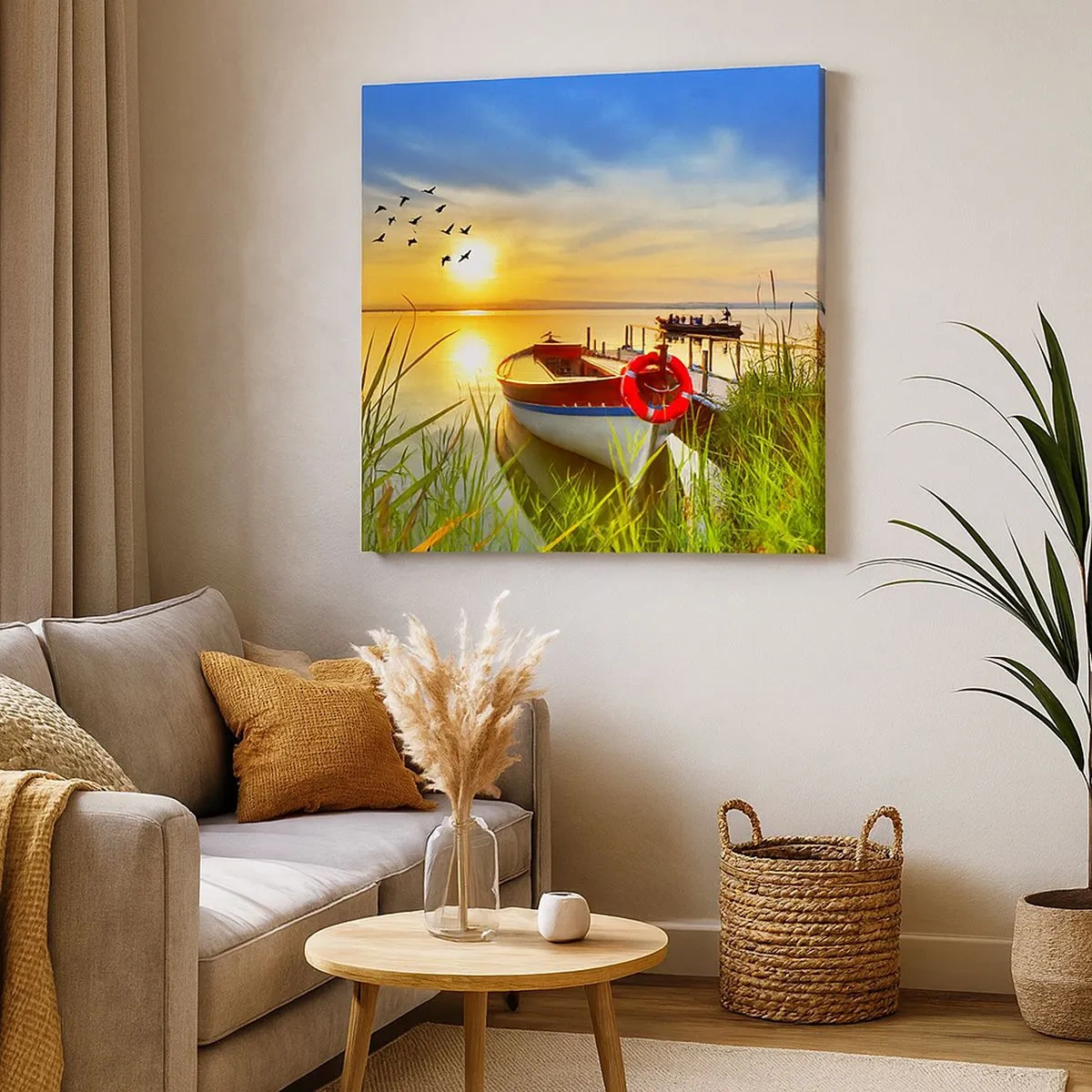 Impression sur toile - Image sur toile - Les cormorans s'envolent déjà - 30x30 cm