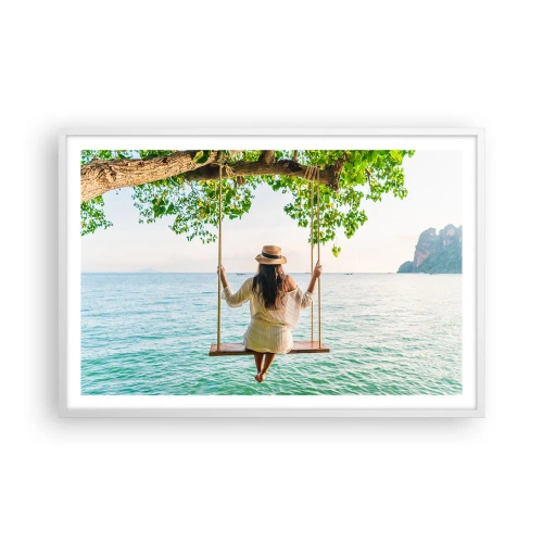 Affiche dans un cadre blanc - Poster - La vie est belle - 91x61 cm